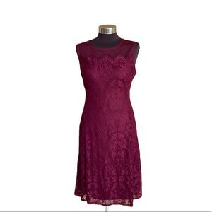Burgundy Lace Dress Sz 4 Sleeveless Coquette Fairy Cocktail Wedding New